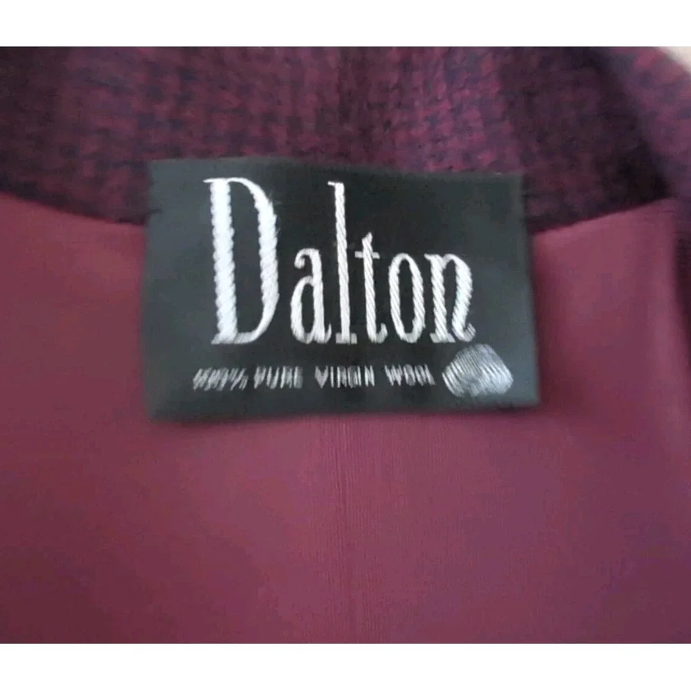 Vintage Dalton Plaid‎ Pure Virgin Wool Coat Blazer Houndstooth Size 14 With Tags
